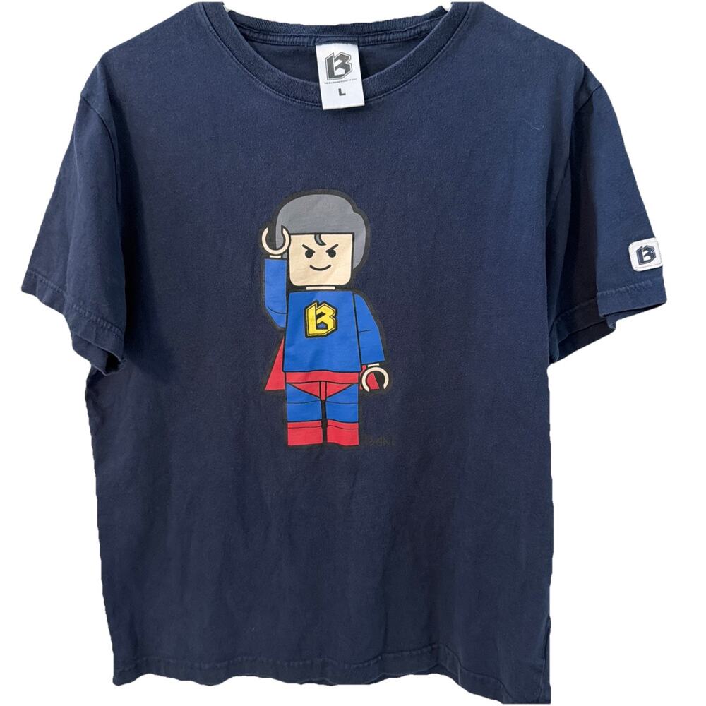 BANC Lego Superman T-Shirt Large Blue Korean Streetwear Parody DC Comics